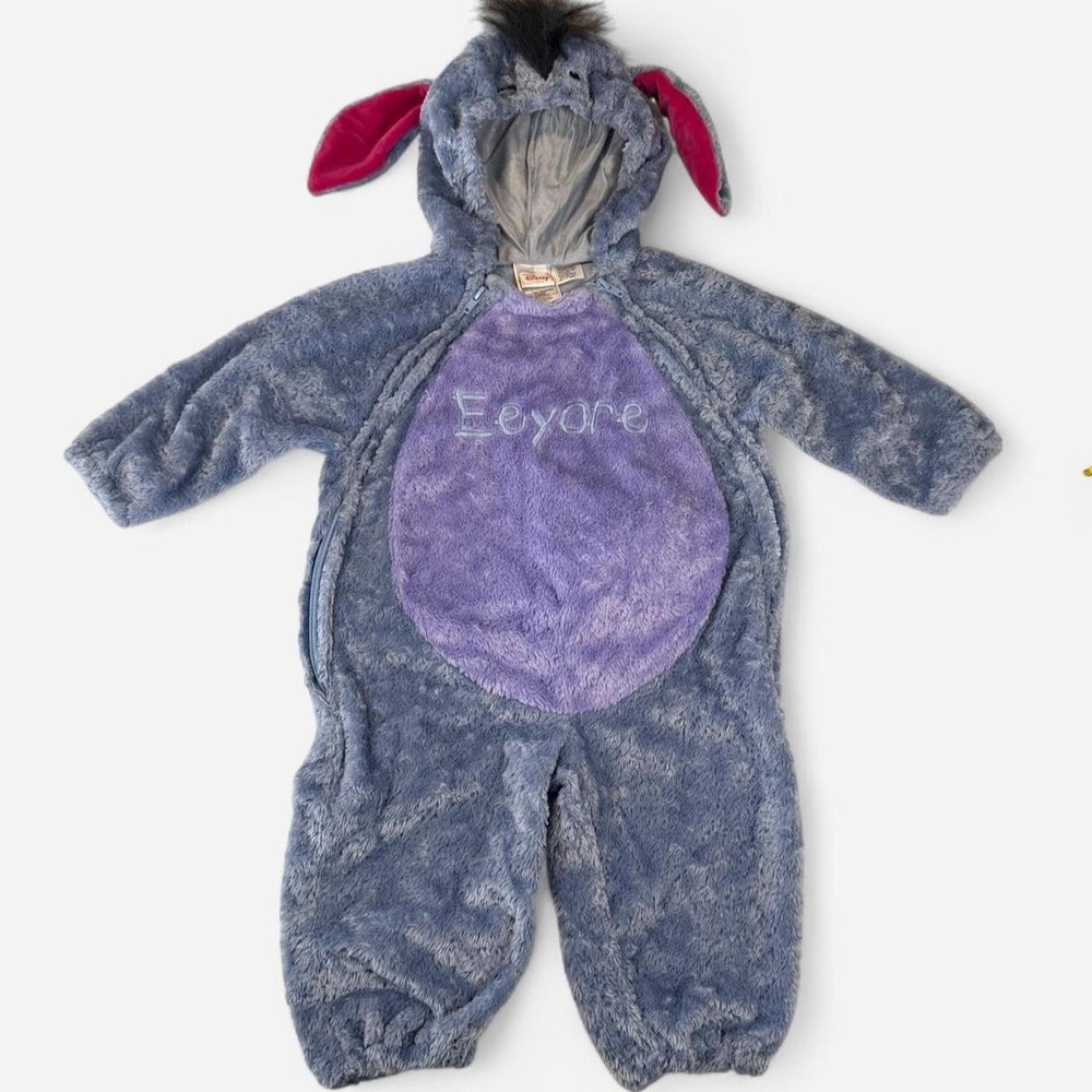 Disney Store Eeyore Plush Costume Bodysuit Vintage Y2K Blue Purple Toddler 18M